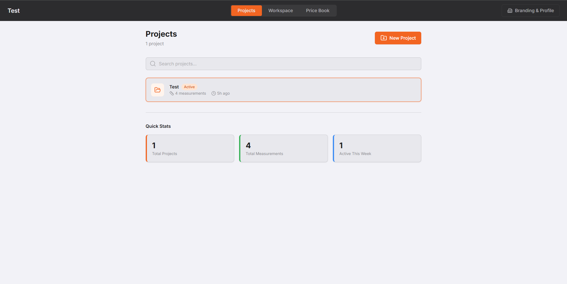 Projects dashboard — organize work by project